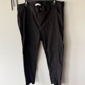 Amaryllis Black Pants with Gold Button